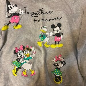 Disney  - Gray Sweatshirt with Mickey and Friends woman's size L